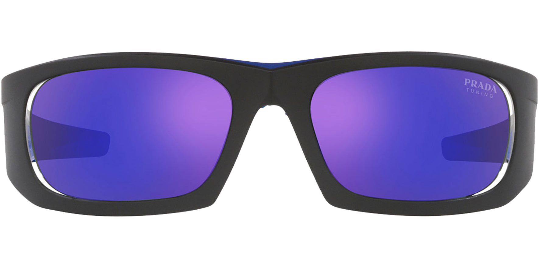 Prada Linea Rossa Matte Black/Blue Rectangle - Eyedictive