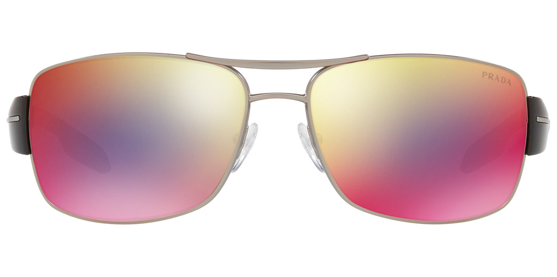 Prada Linea Rossa Matte Gunmetal Navigator w/ Mirrored Lens - Eyedictive