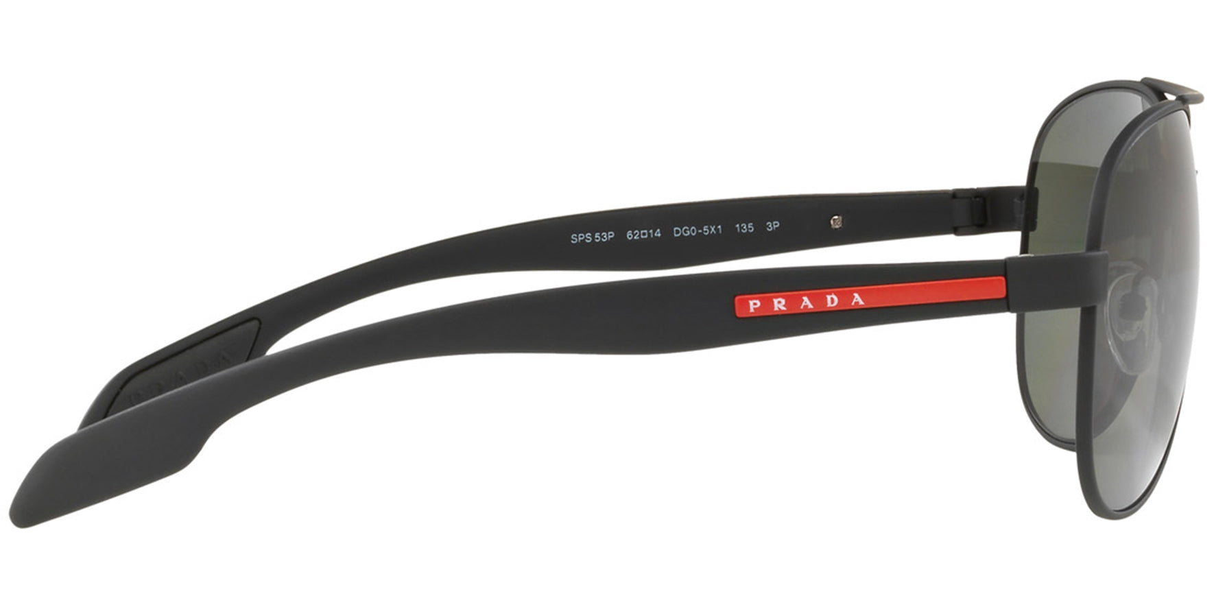 Prada Linea Rossa Benbow Polarized Black Rubber Aviator - Eyedictive