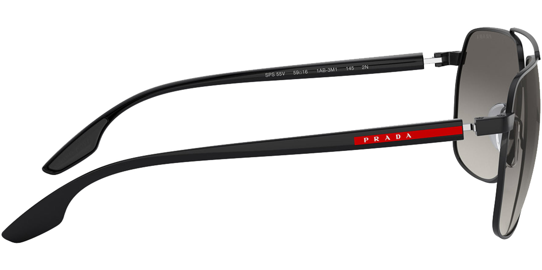 Prada Linea Rossa Black Navigator Sunglasses - Eyedictive