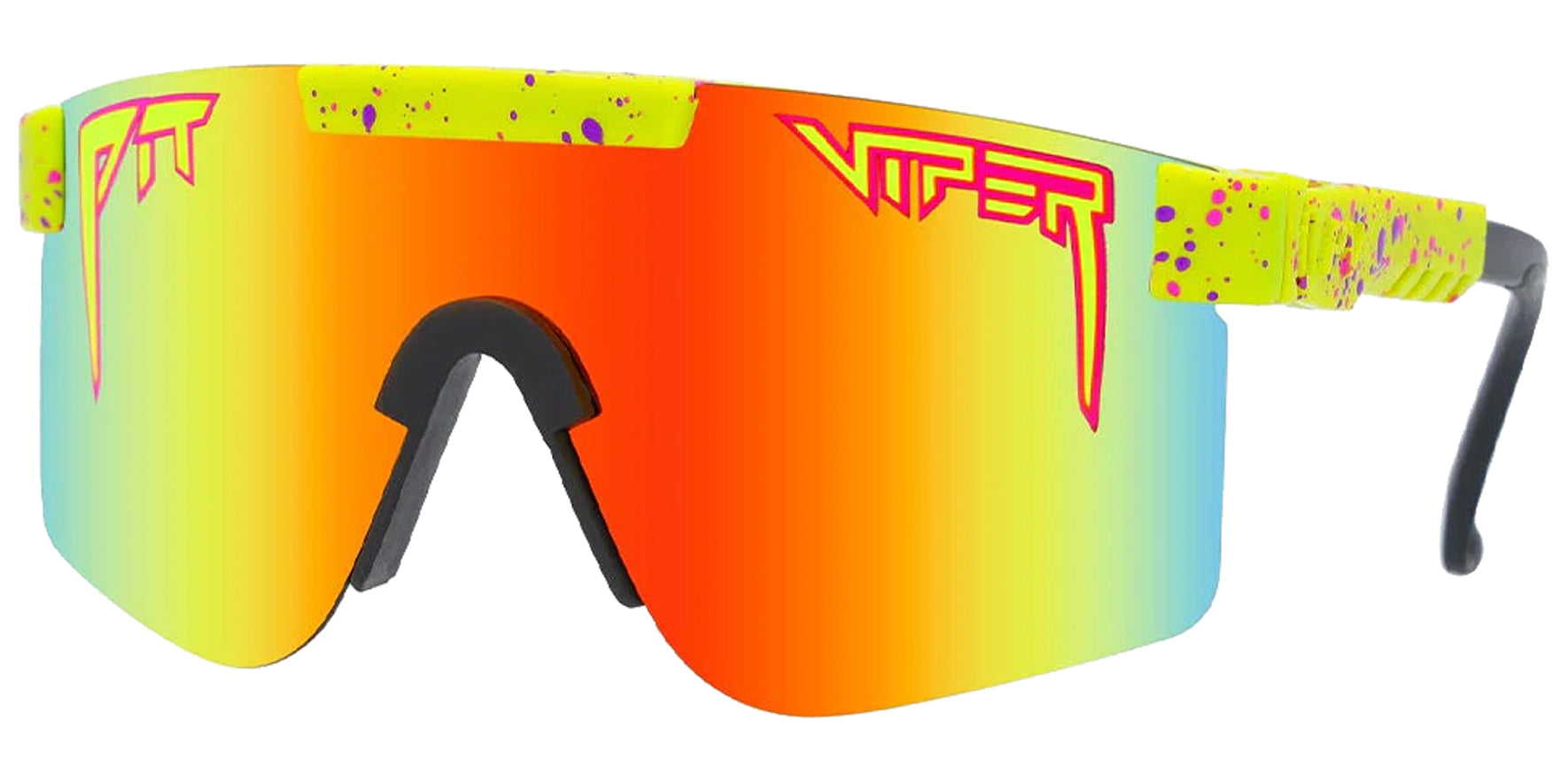 Pit Viper The 1993 Original Narrow Polarized Yellow Splatter Shield w/ Adjustable Temple & Lens