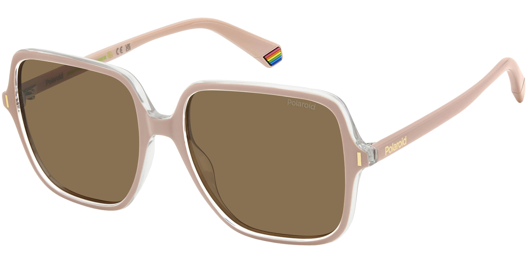 Polaroid Polarized Squared Butterfly w/ Rivet Detailing