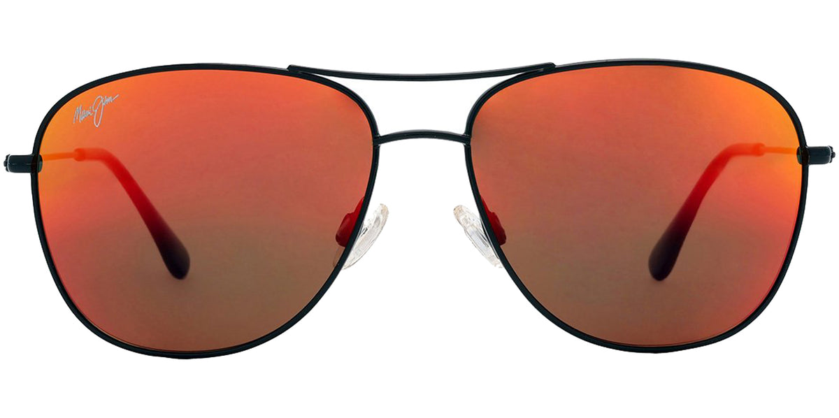 Maui Jim Cliff House Polarized Titanium Aviator w/ Mirror Lens
