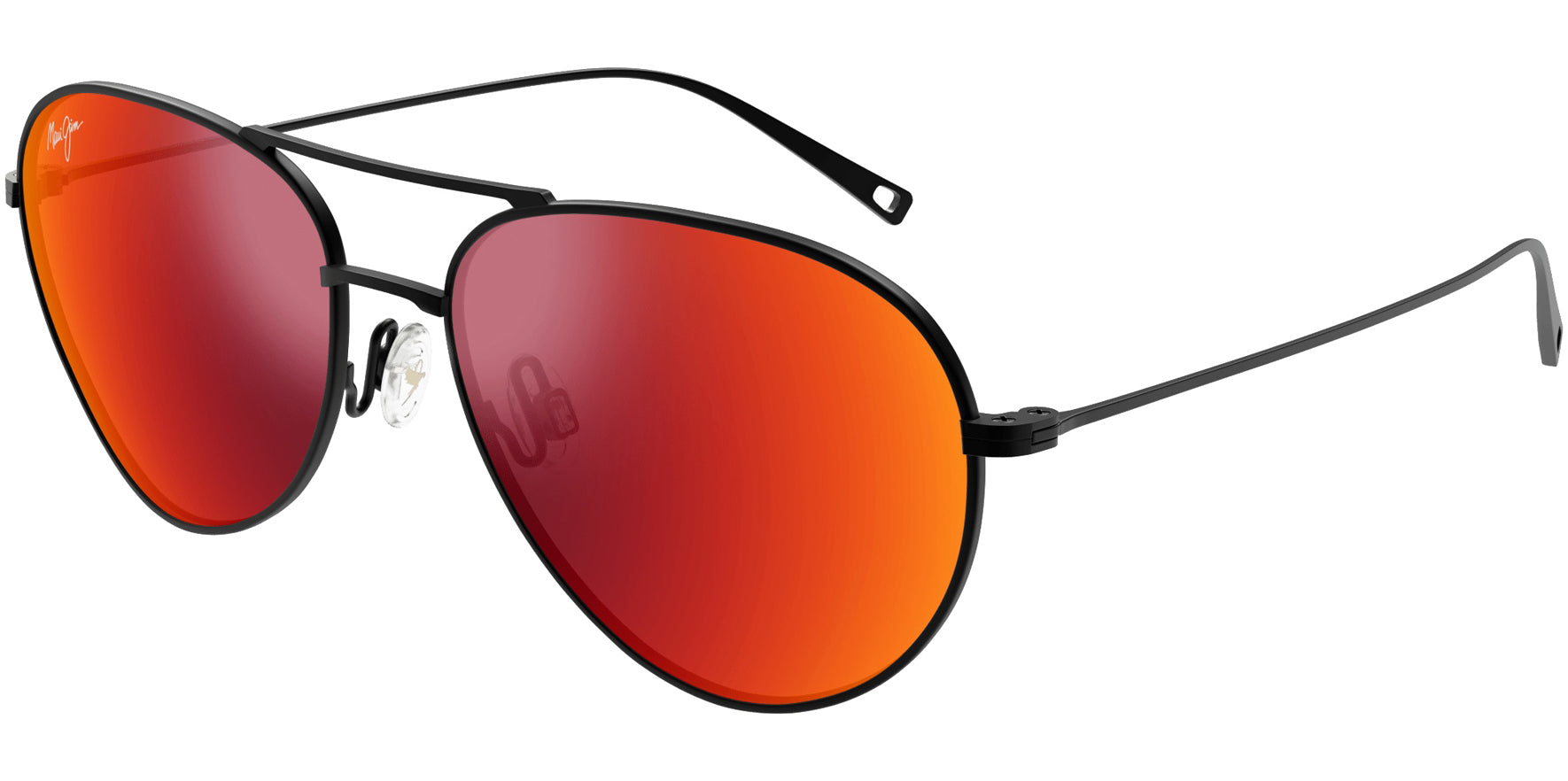 Maui Jim Walaka Polarized Titanium Aviator w/ Mirror Lens