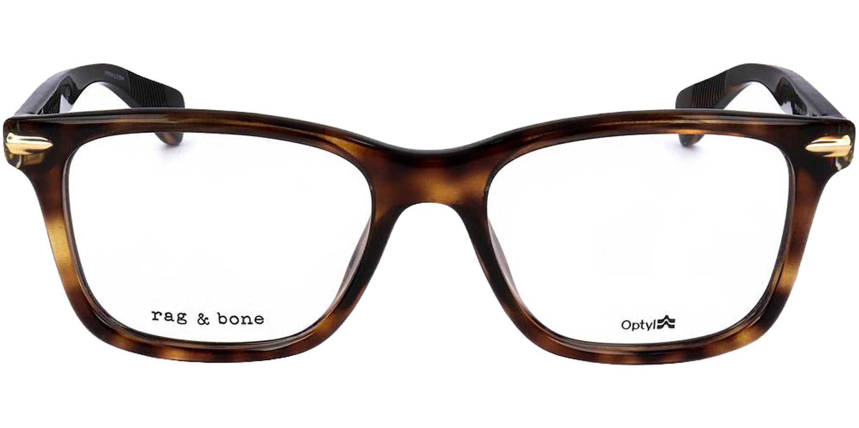 Rag & Bone Havana Square Eyeglass Frame w/ Spring Hinges