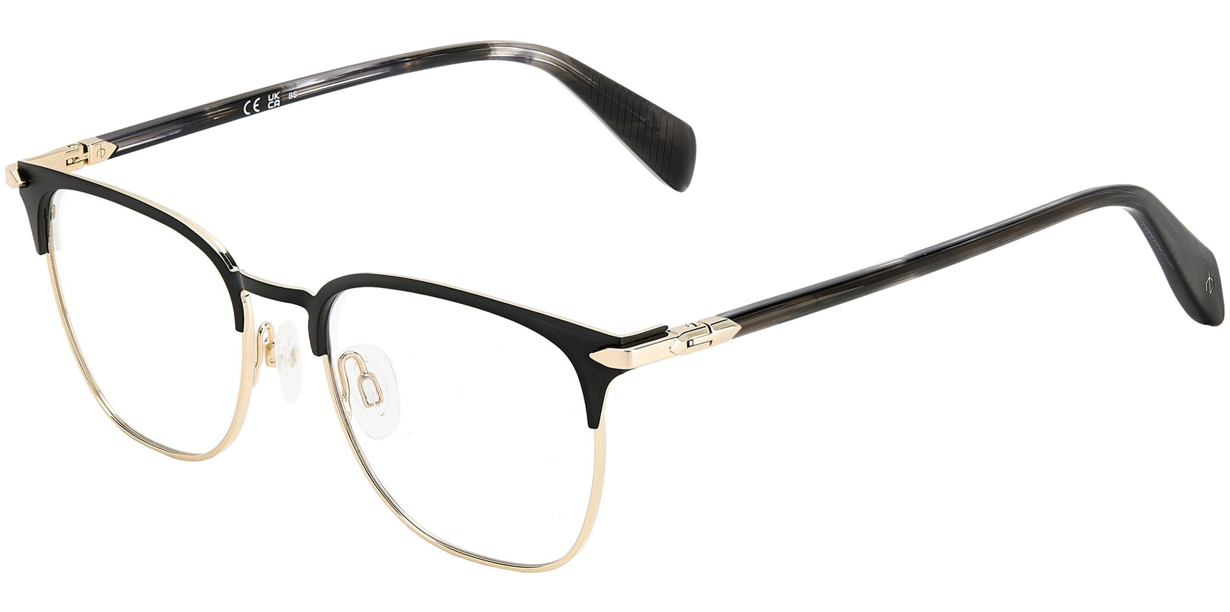 Rag & Bone Browline Soft Square Eyeglass Frames w/ Spring Flex Hinges