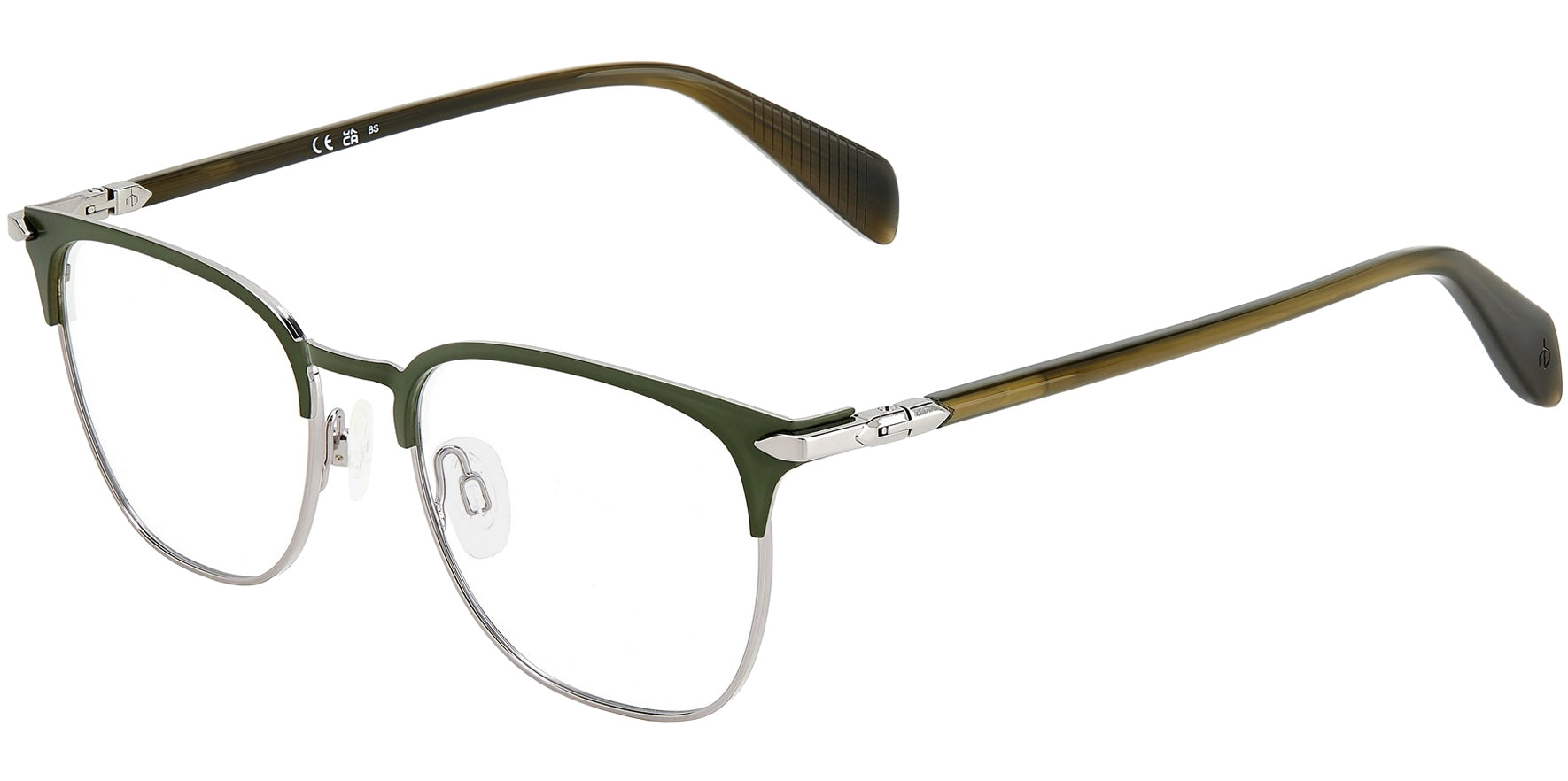 Rag & Bone Browline Soft Square Eyeglass Frames w/ Spring Flex Hinges