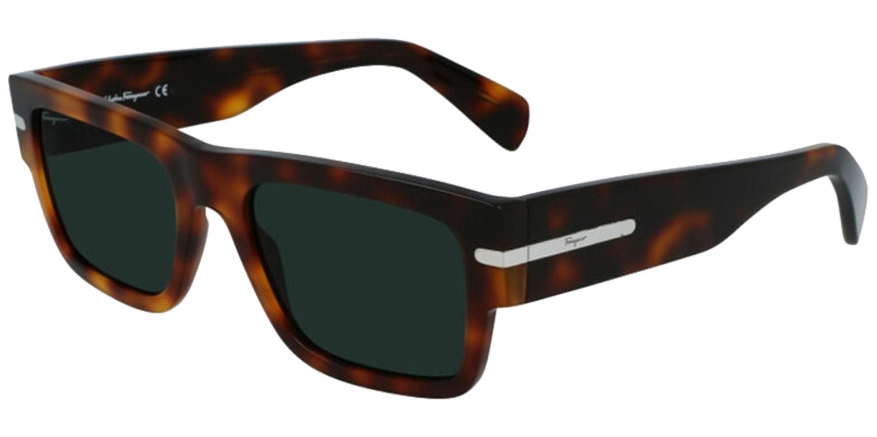 Ferragamo Flat Top Square w/ Wide Temples