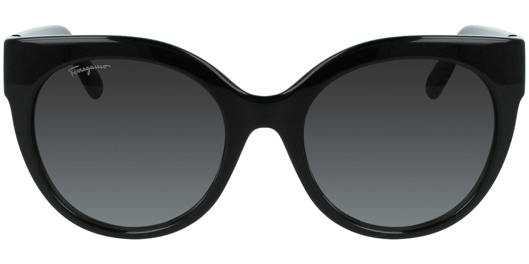Salvatore Ferragamo Black Rounded Cat Eye w/ Gradient Lens - Eyedictive