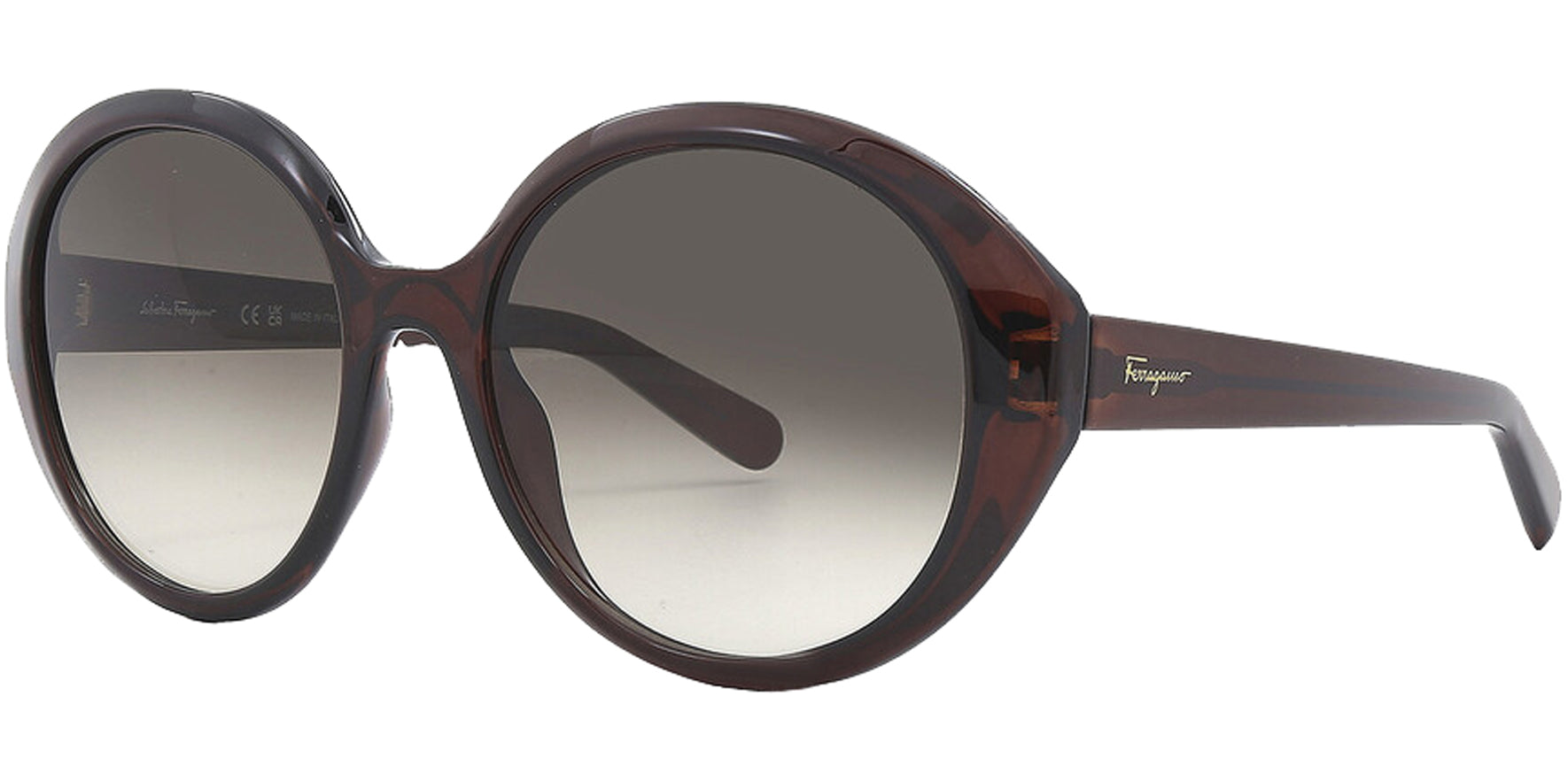 Ferragamo Oversized Round Sunglasses w/ Gradient Lens