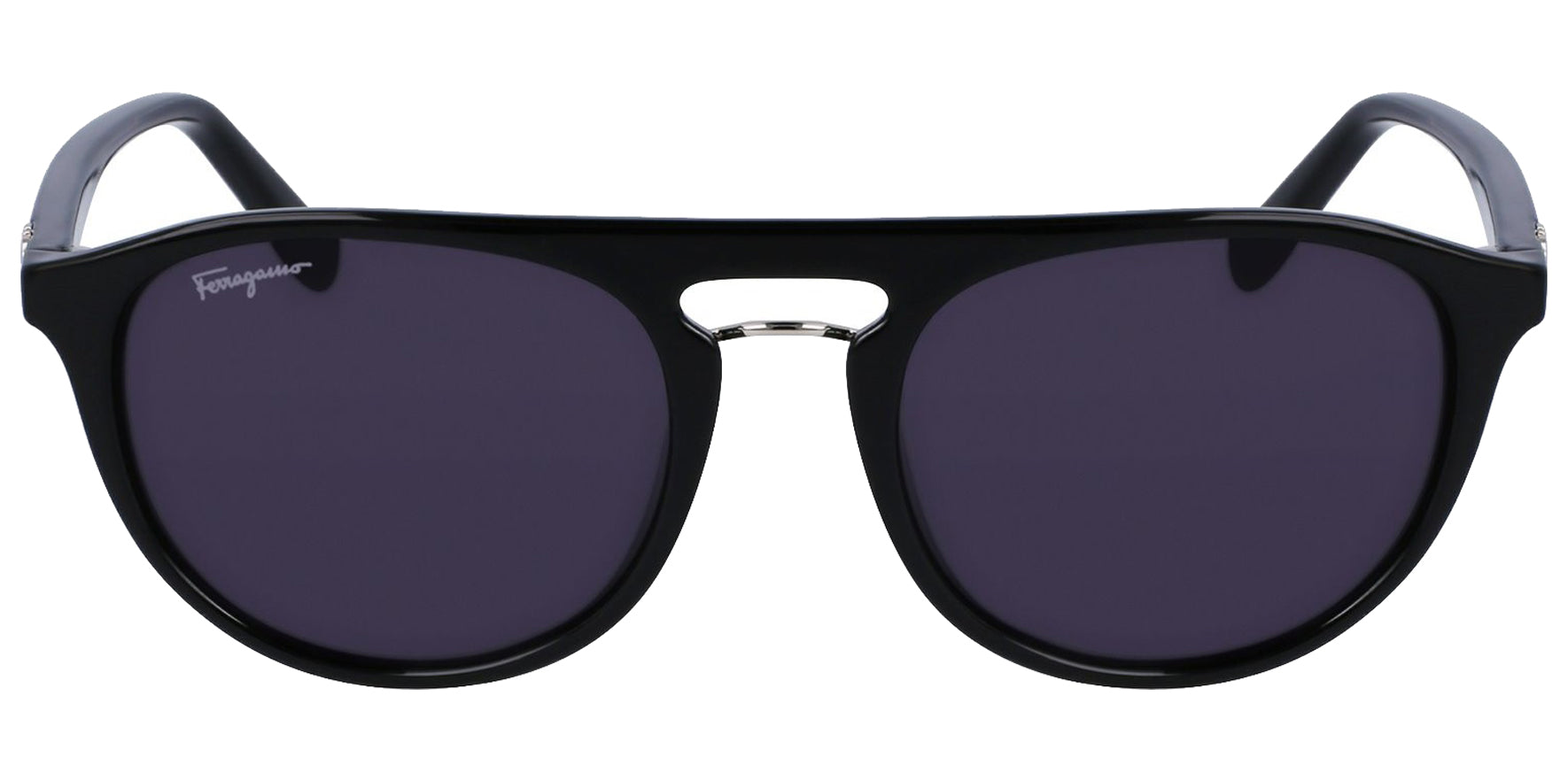 Ferragamo Black Pilot w/ Keyhole Bridge