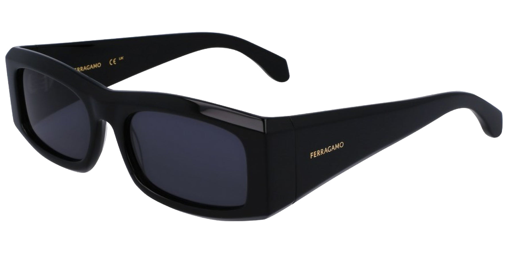 Ferragamo Chunky Rectangular w/ Wide Temples