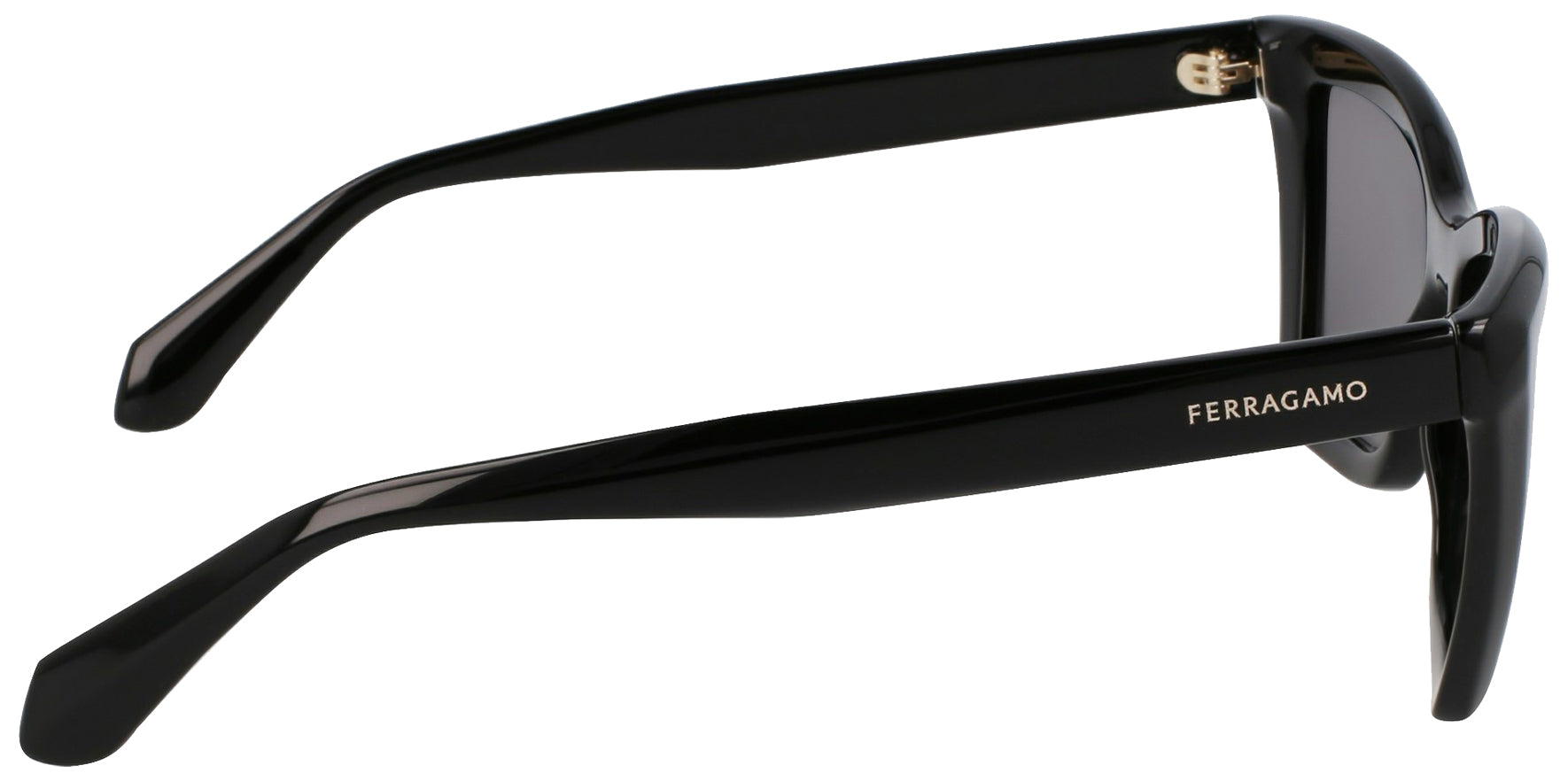 Ferragamo Squared Cat Eye w/ 5-Barrel Steel Hinges