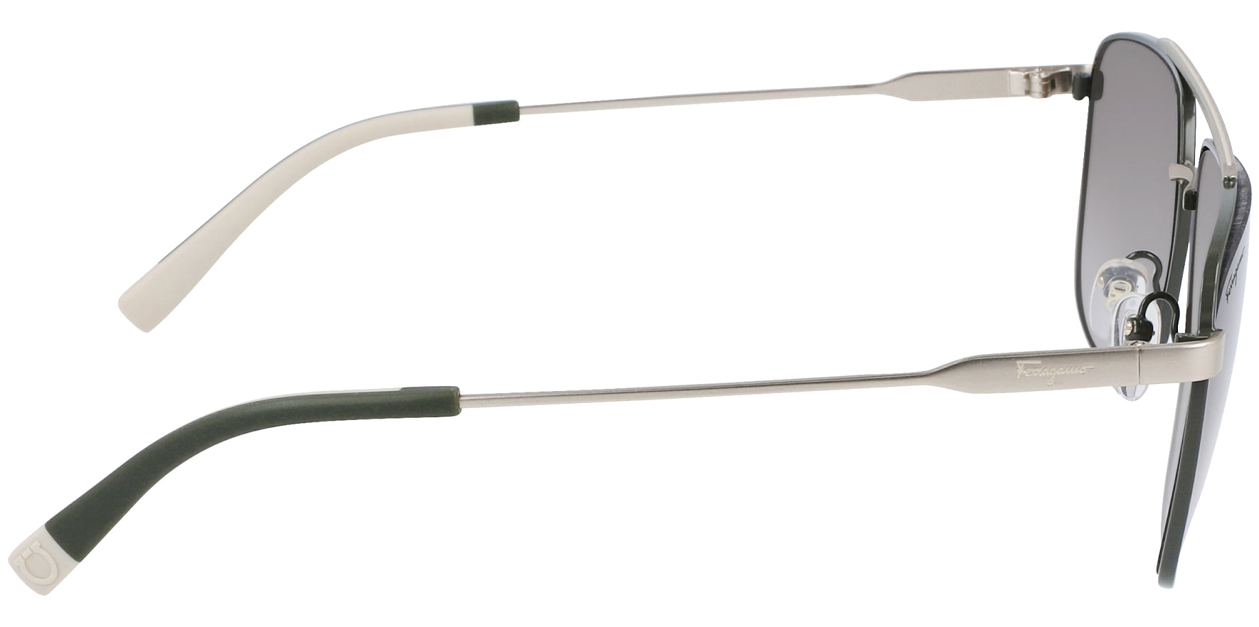 Salvatore Ferragamo Matte Gold-Tone Navigator w/ Gradient Lens - Eyedictive