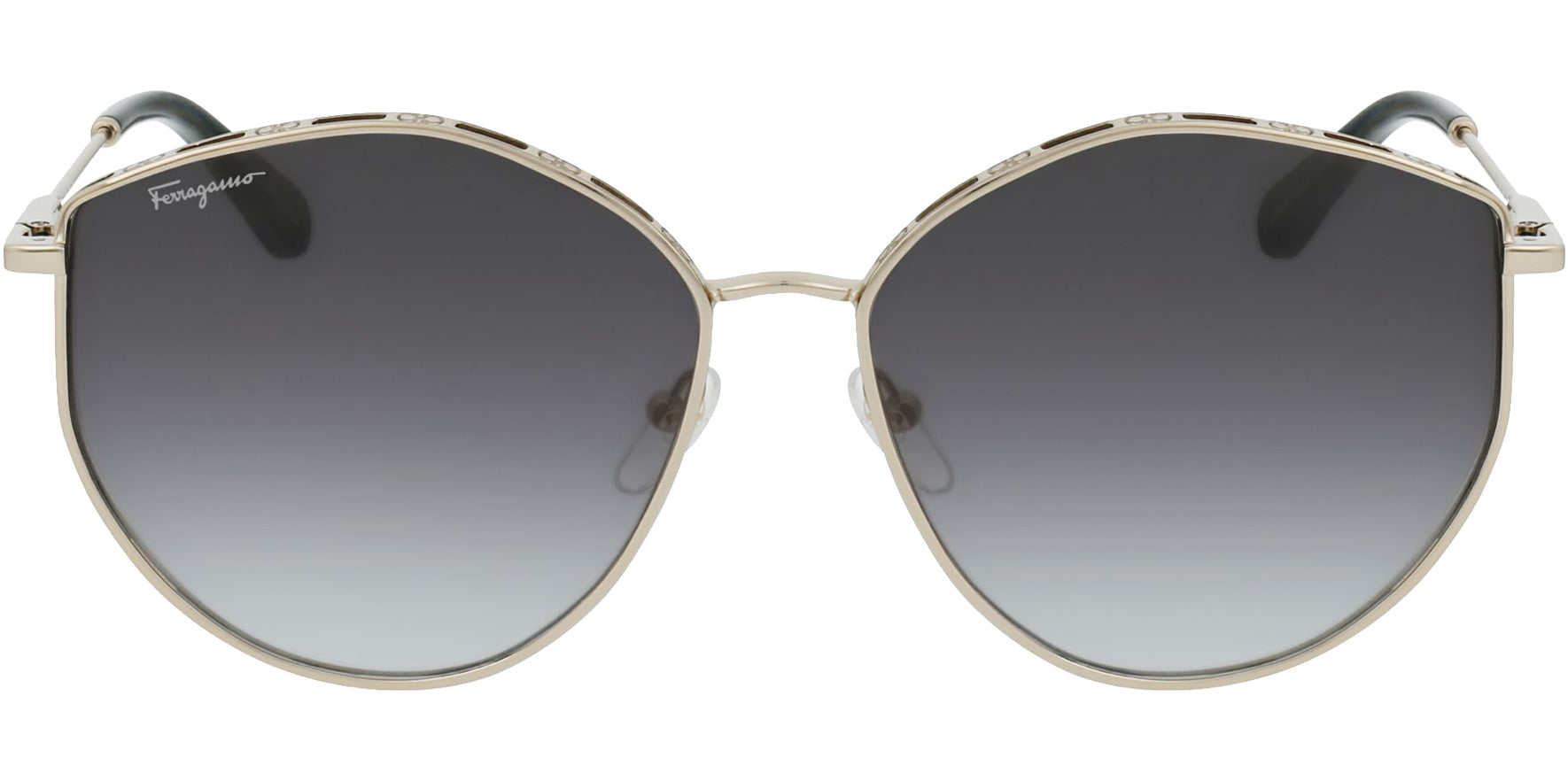 Salvatore Ferragamo Stylized Aviator w/ Gradient Lens - Eyedictive