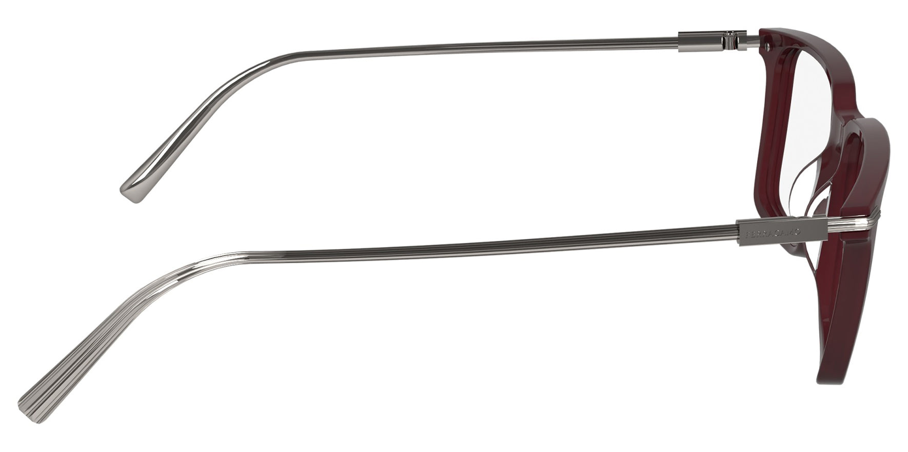 Ferragamo Opaline Wine Soft Square Eyeglass Frames w/ Spring/Flex Hinges