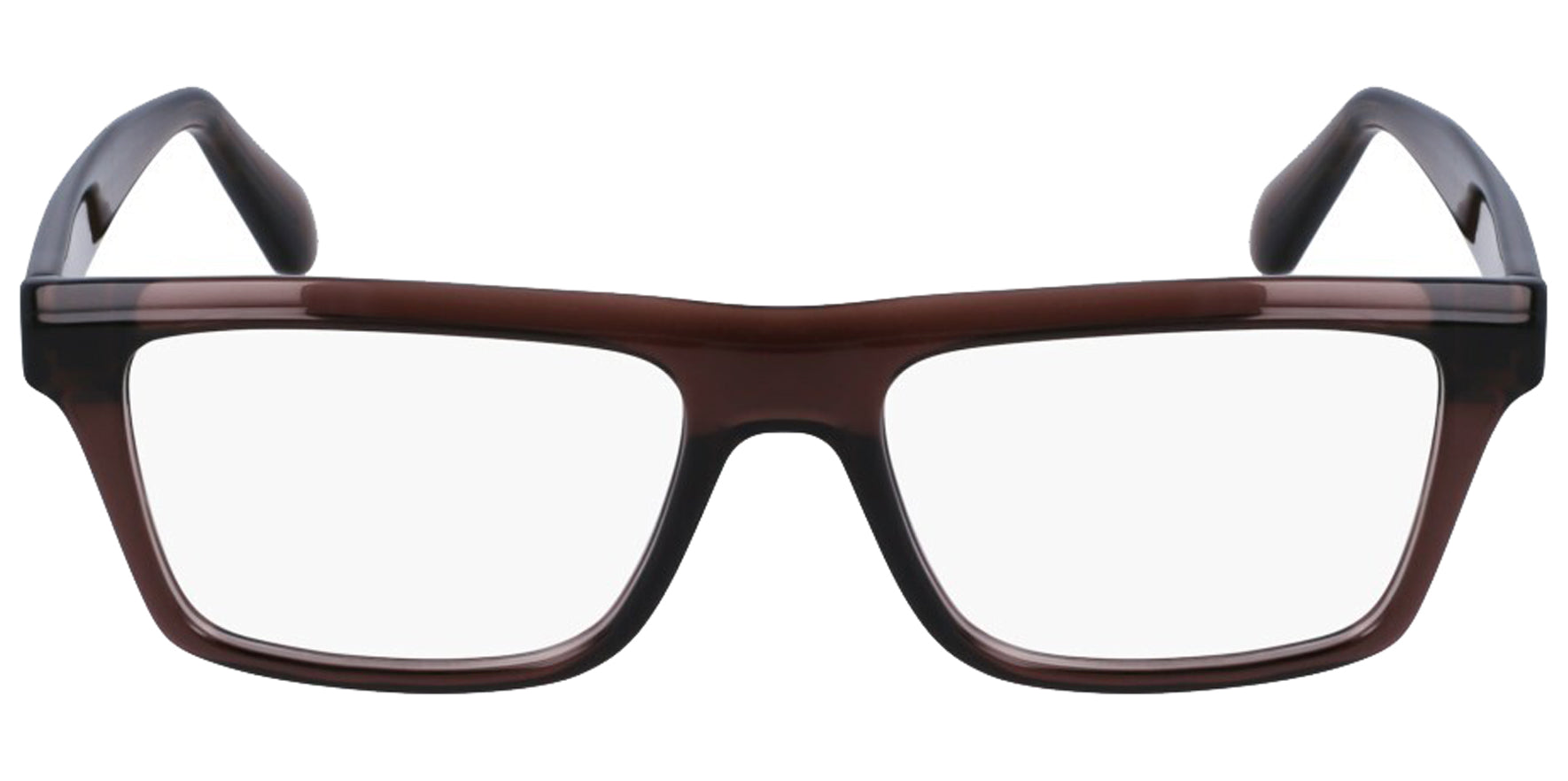 Ferragamo Transparent Brown Rectangular Eyeglass Frames