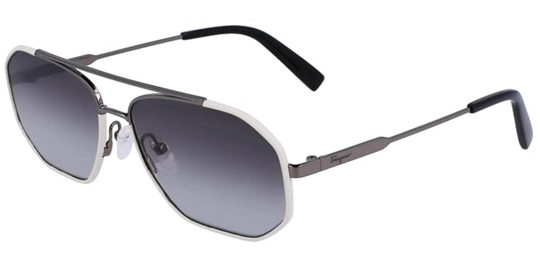 Ferragamo Slim Geometric Navigator w/ Leatherette Rims