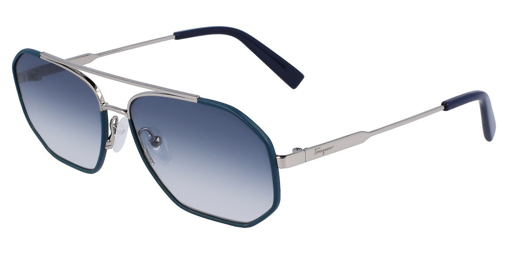 Ferragamo Slim Geometric Navigator w/ Leatherette Rims