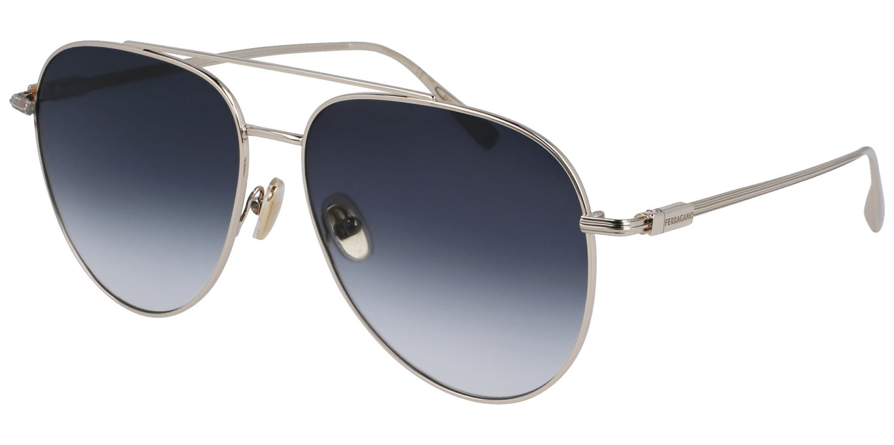 Ferragamo Classic Aviator w/ Metal Temples