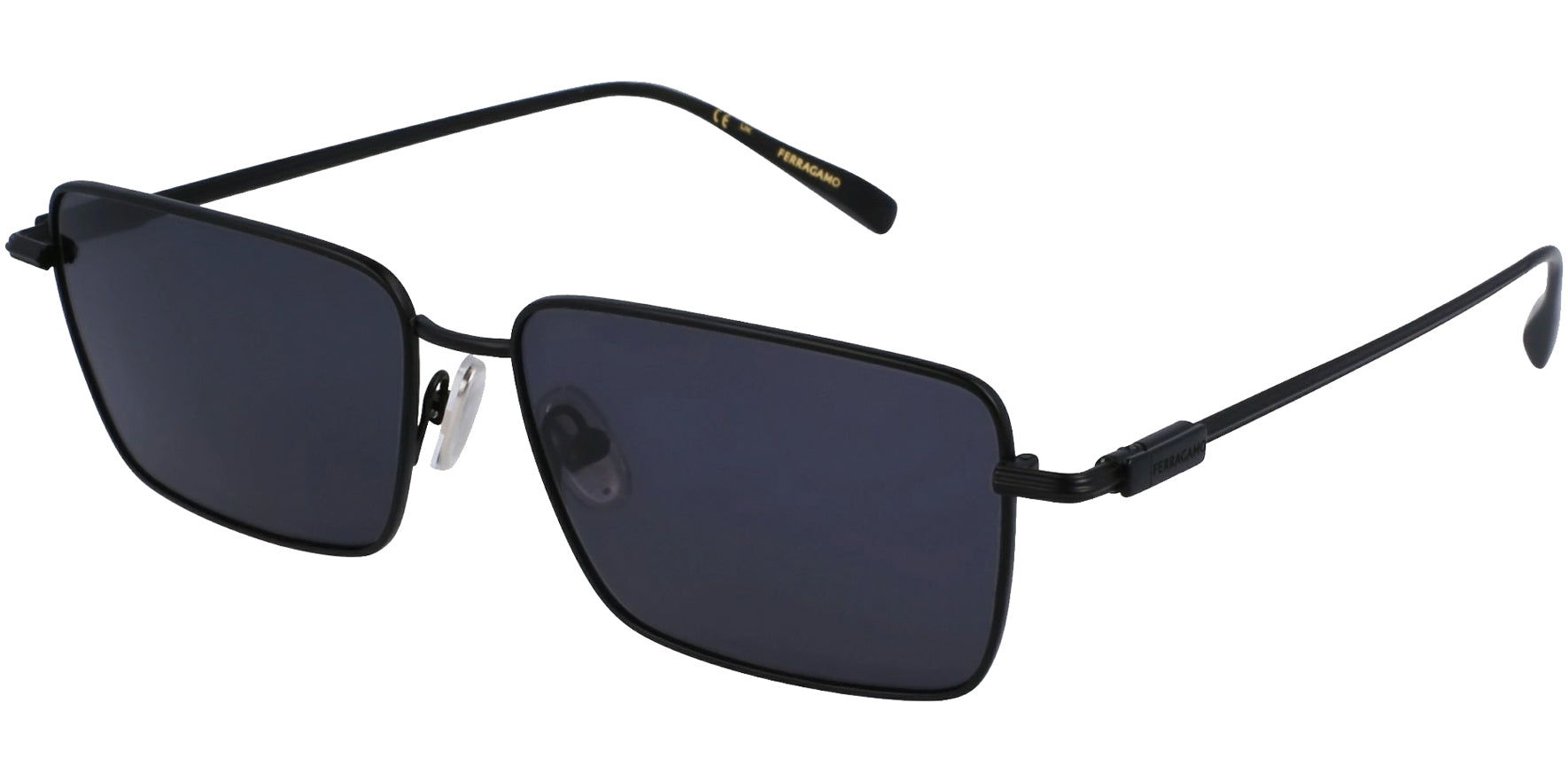 Ferragamo Rectangle w/ Metal Temples