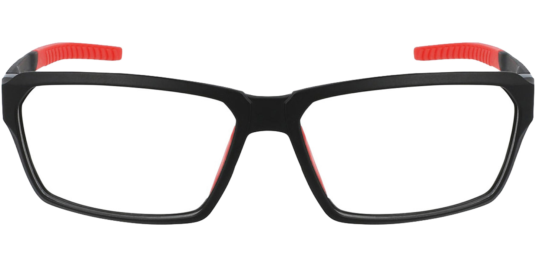 Spyder Black Diamond Rectangle Wrap Eyeglass Frame w/ Rubberized Temples