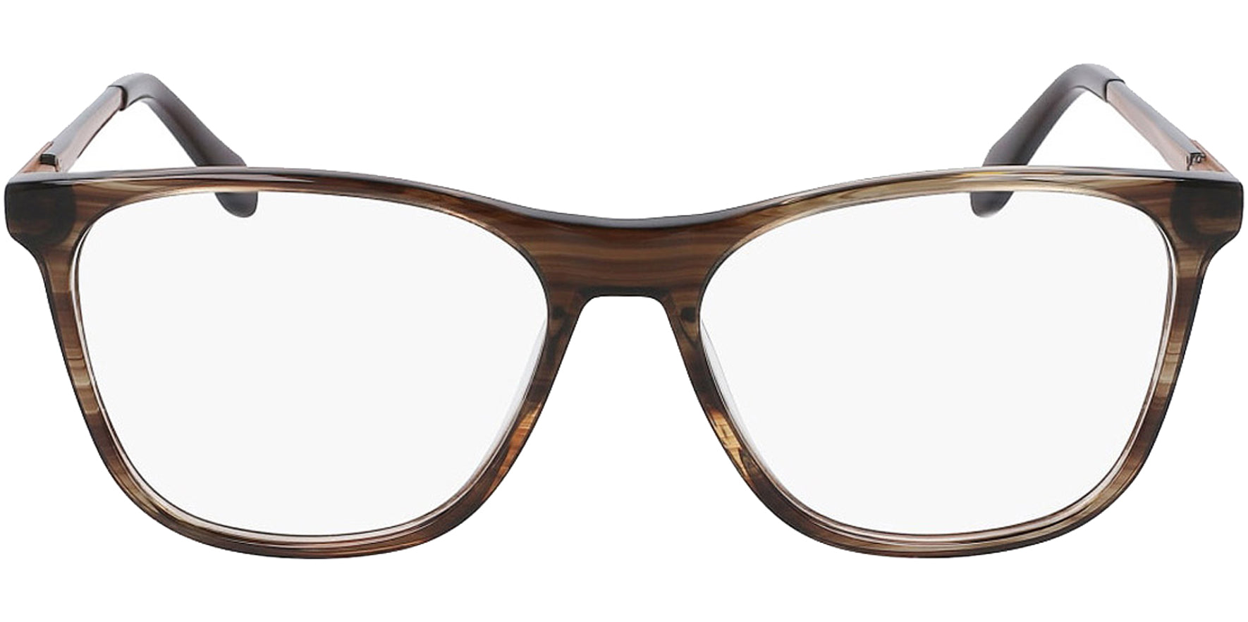 Spyder Brown Horn Soft Square Eyeglass Frames w/ Slim Temples