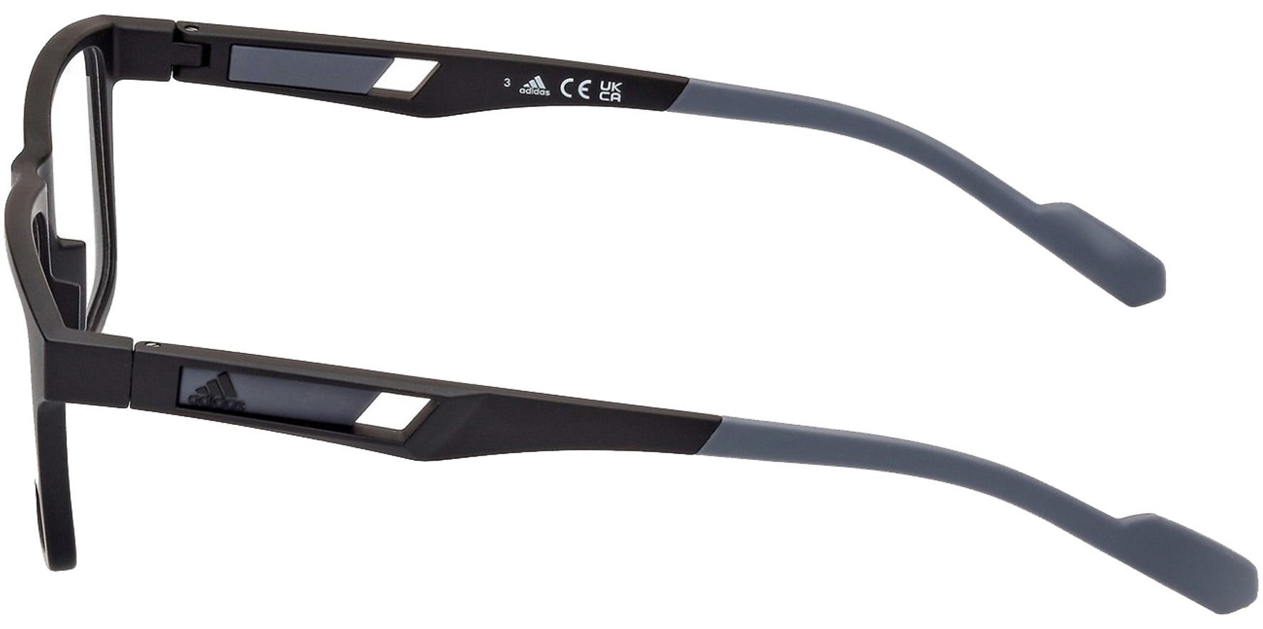 Adidas Matte Black Rectangle Eyeglass Frames