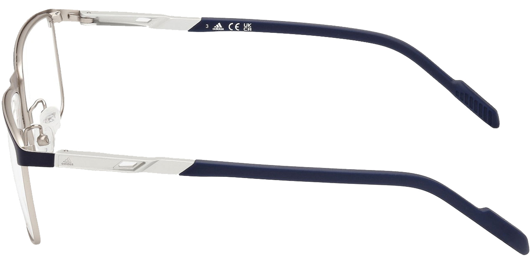 Adidas Blue/Monocolor Browline Rectangle Eyeglass Frames
