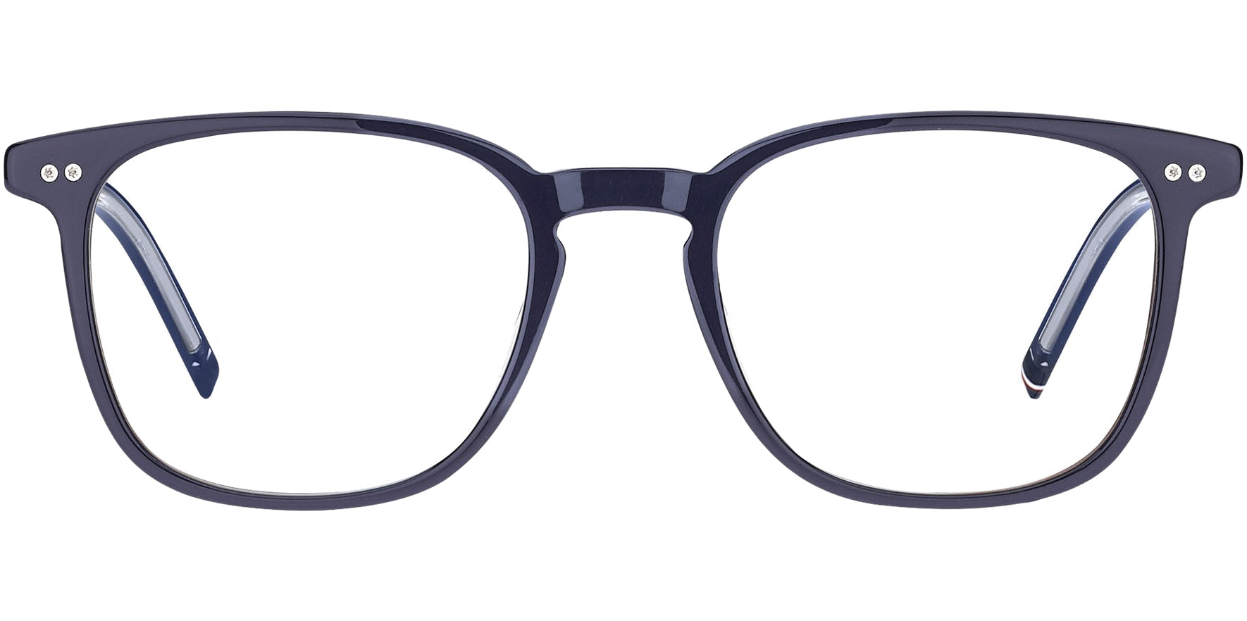 Tommy Hilfiger Blue Soft Square Eyeglass w/ Keyhole Bridge