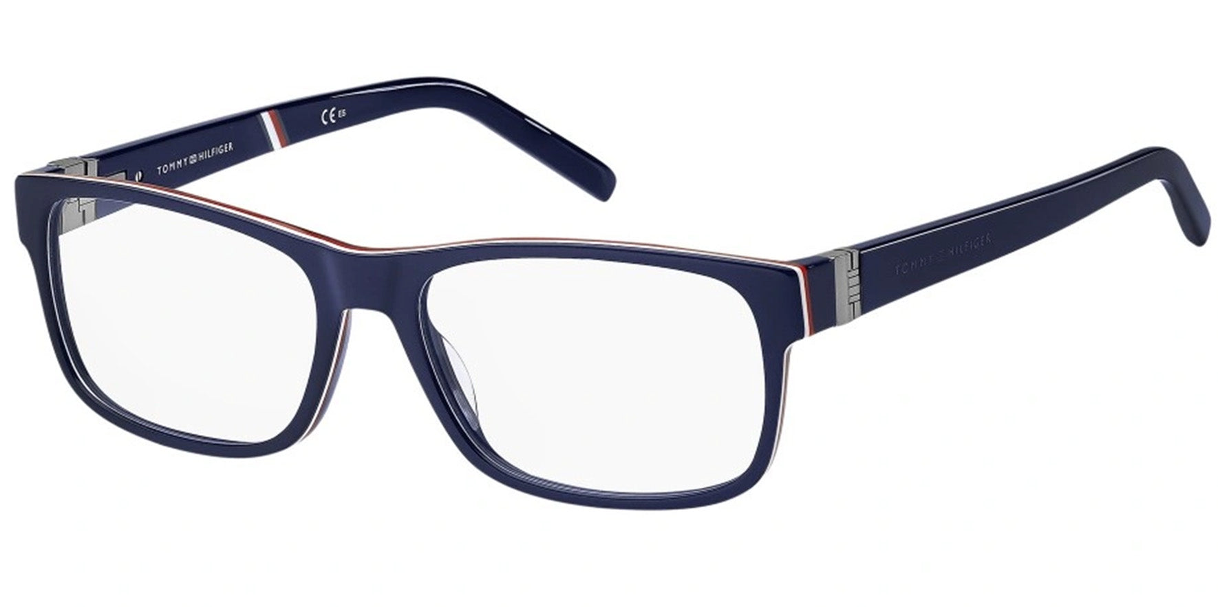 Tommy Hilfiger Large Fit Rectangle Eyeglasses w/ Spring/Flex Hinges