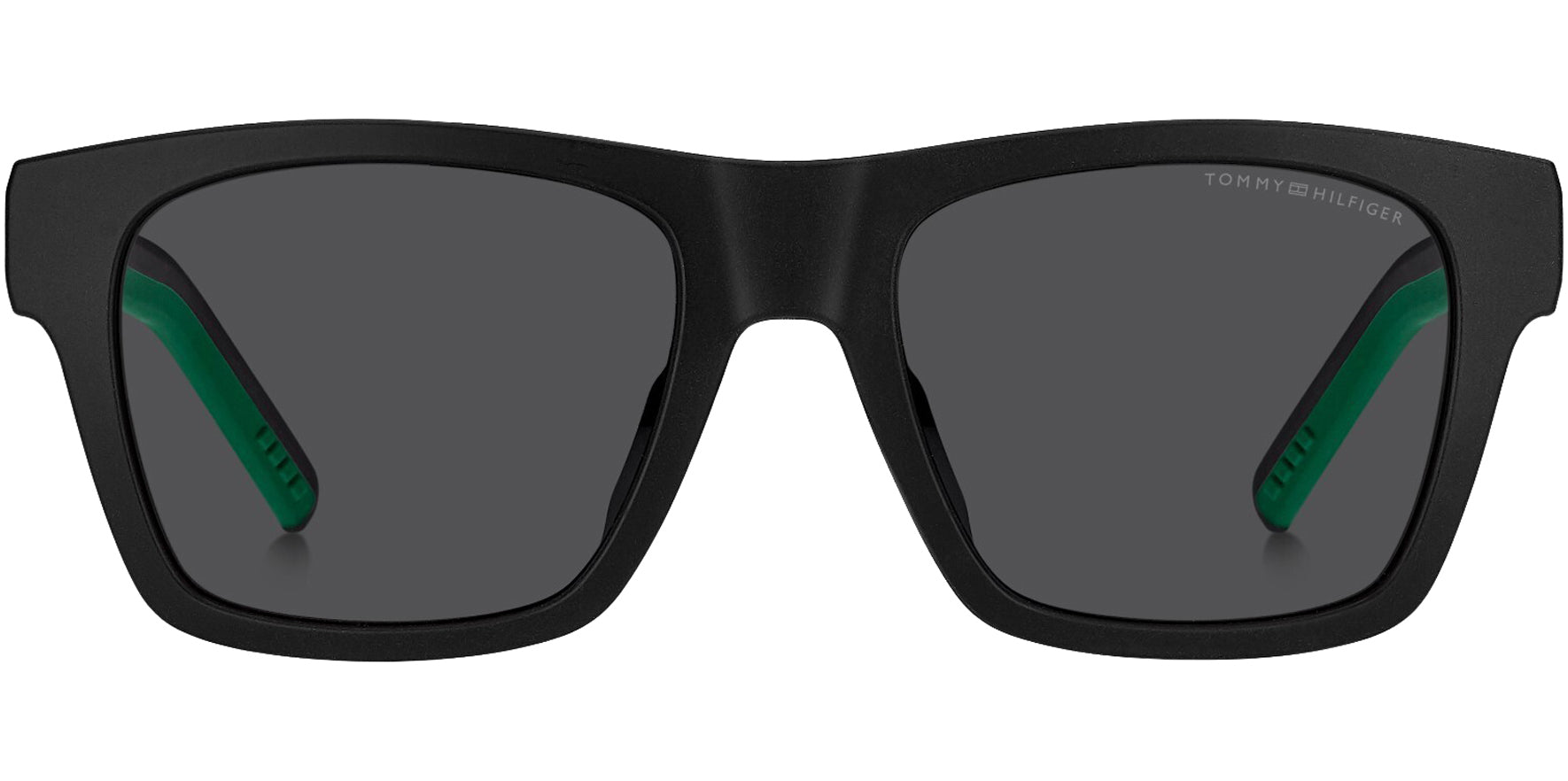 Tommy Hilfiger Matte Black Square w/ Green Textured Temple Insert