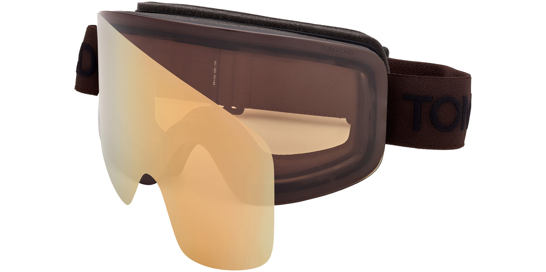 Tom Ford Photochromic Brown Shield Googles w/ Mirror Lens