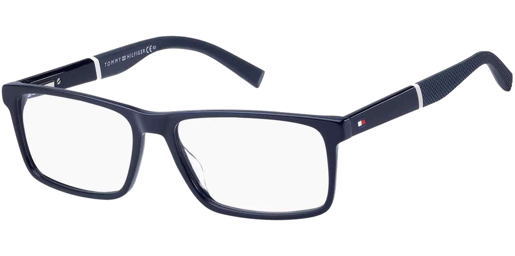 Tommy Hilfiger Blue Rectangle Eyeglasses w/ Spring Flex Hinges