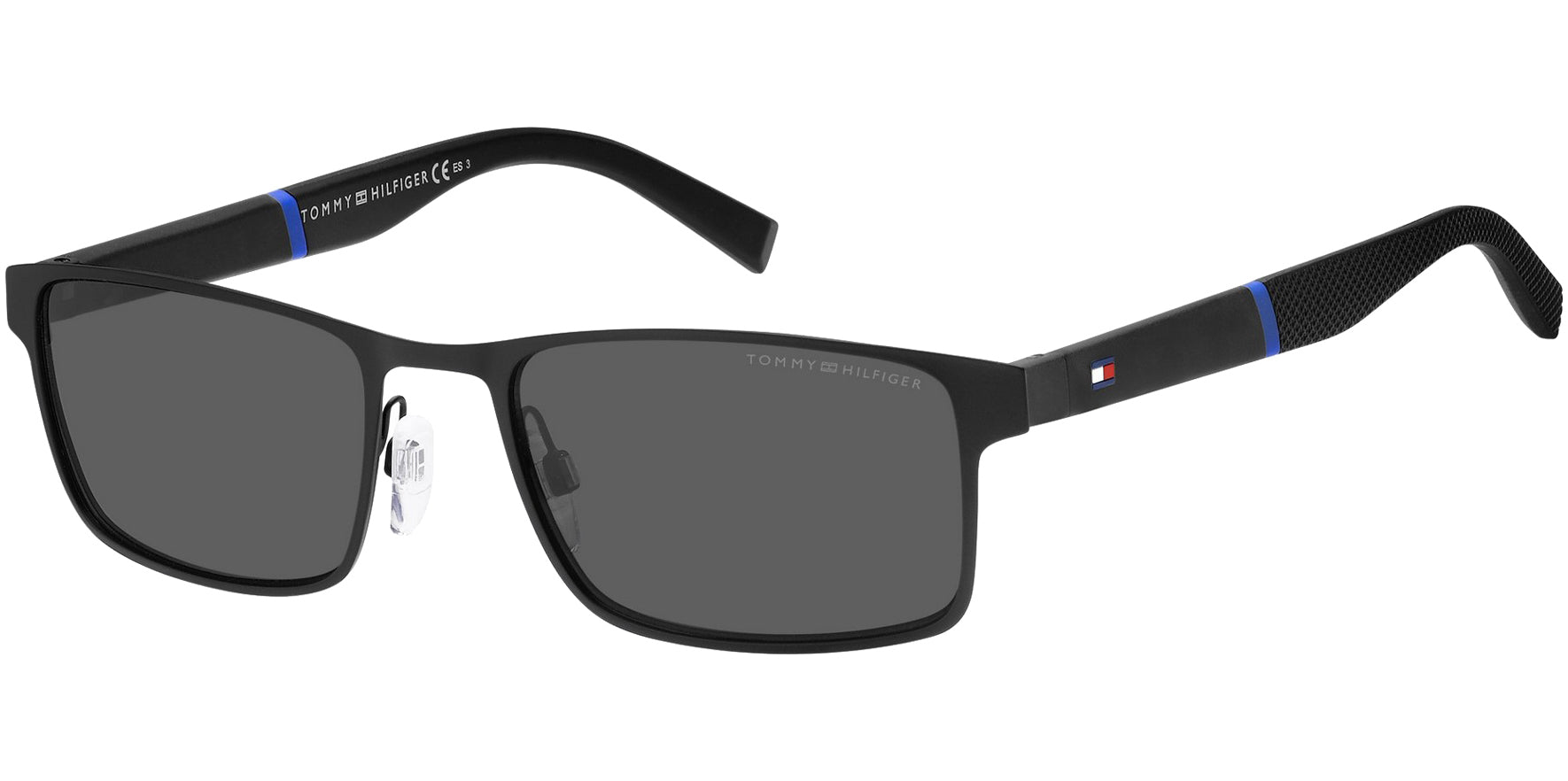 Tommy Hilfiger Matte Black Metal Rectangle w/ Spring Flex Hinges