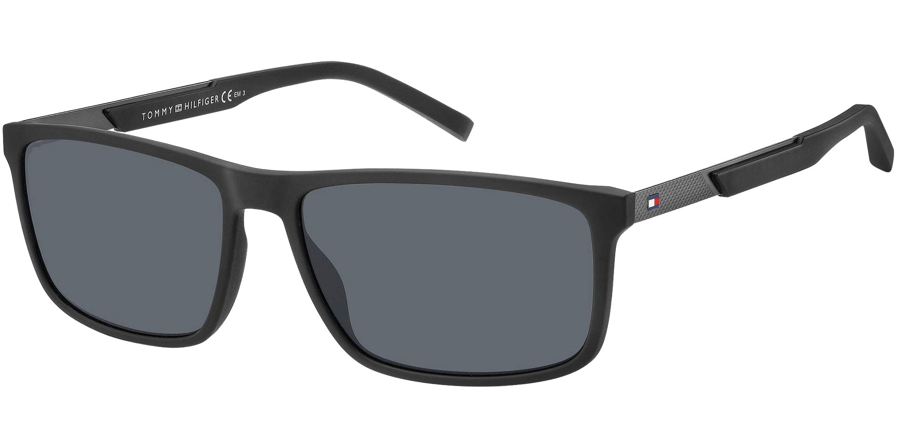 Tommy Hilfiger Matte Black Rectangle w/ Steel Hinges