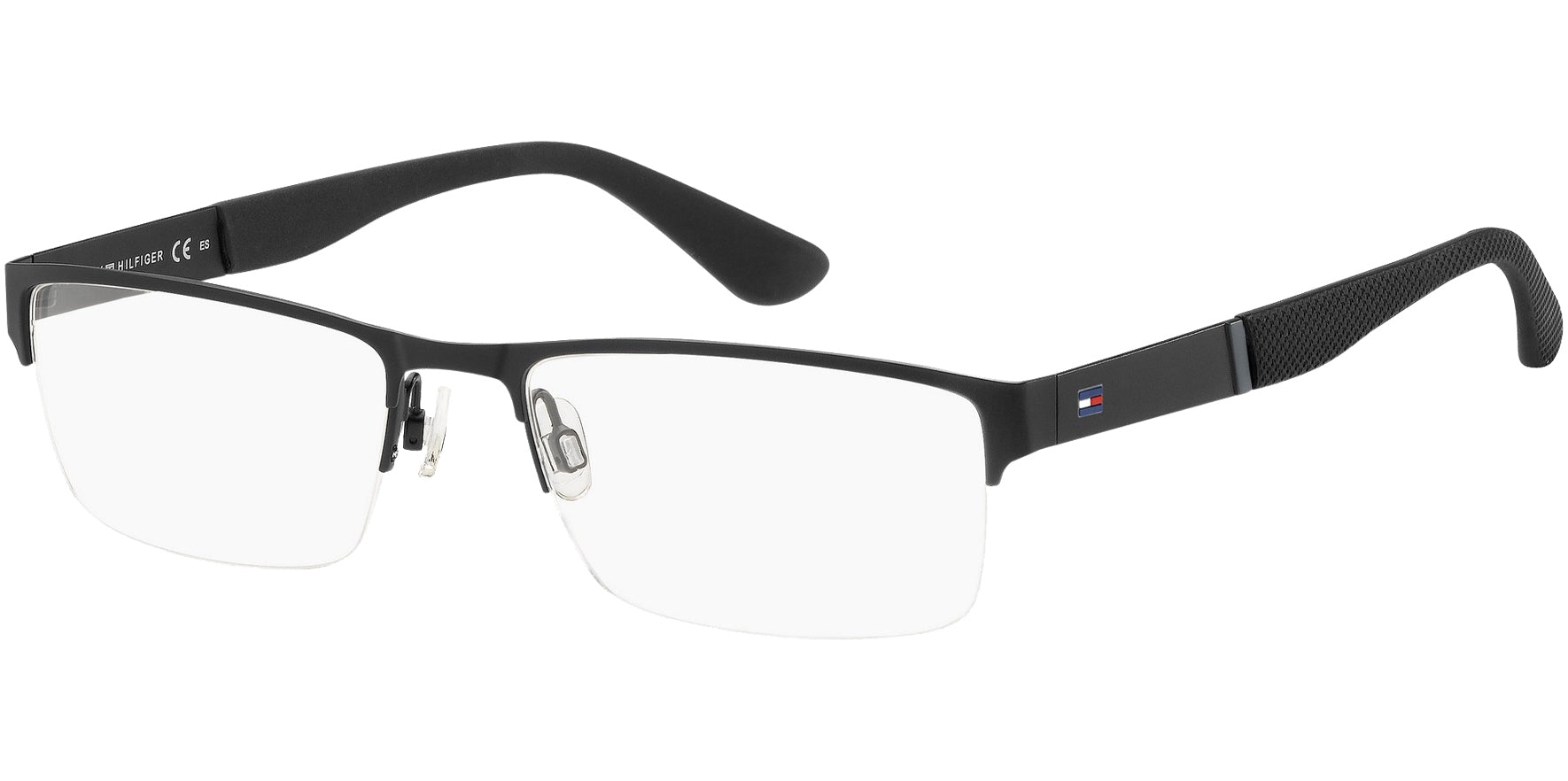 Tommy Hilfiger Stainless Steel Semi-Rimless Rectangle Eyeglasses