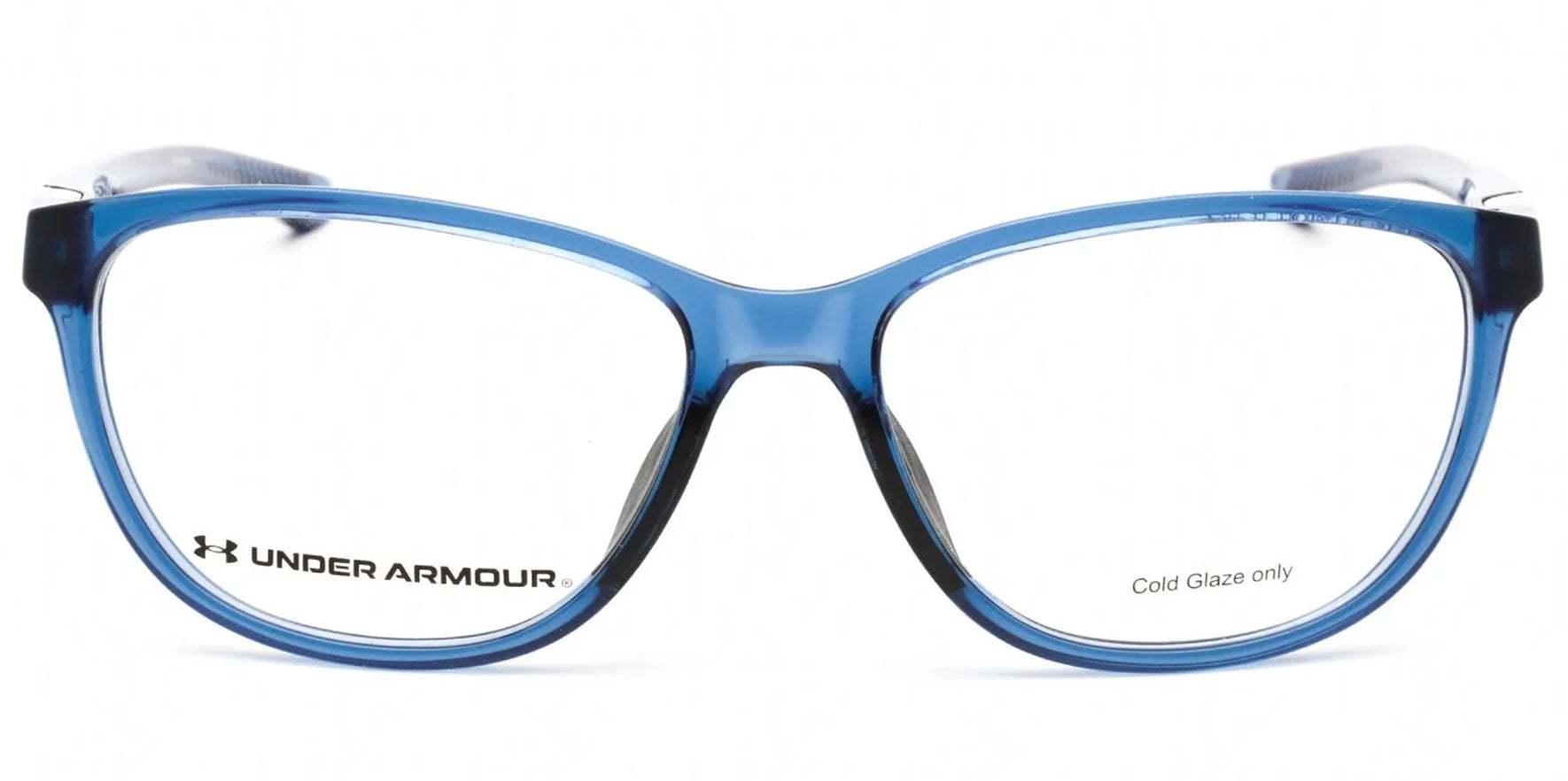 Under Armour Blue Crystal Oval Eyeglasses w/ Rubber Nosepads - Eyedictive