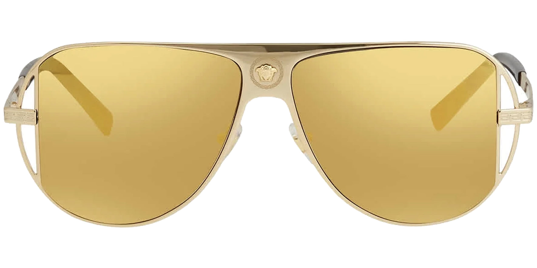 Versace Gold-Tone Pilot w/ Mirror Lens - Eyedictive