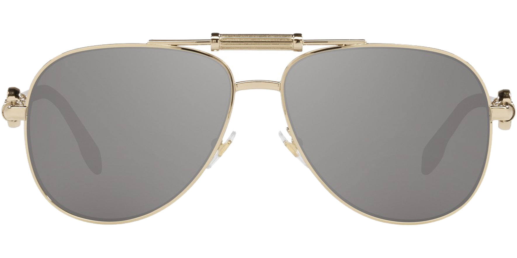 Versace Pale Gold-Tone Aviator w/ Mirror Lens - Eyedictive