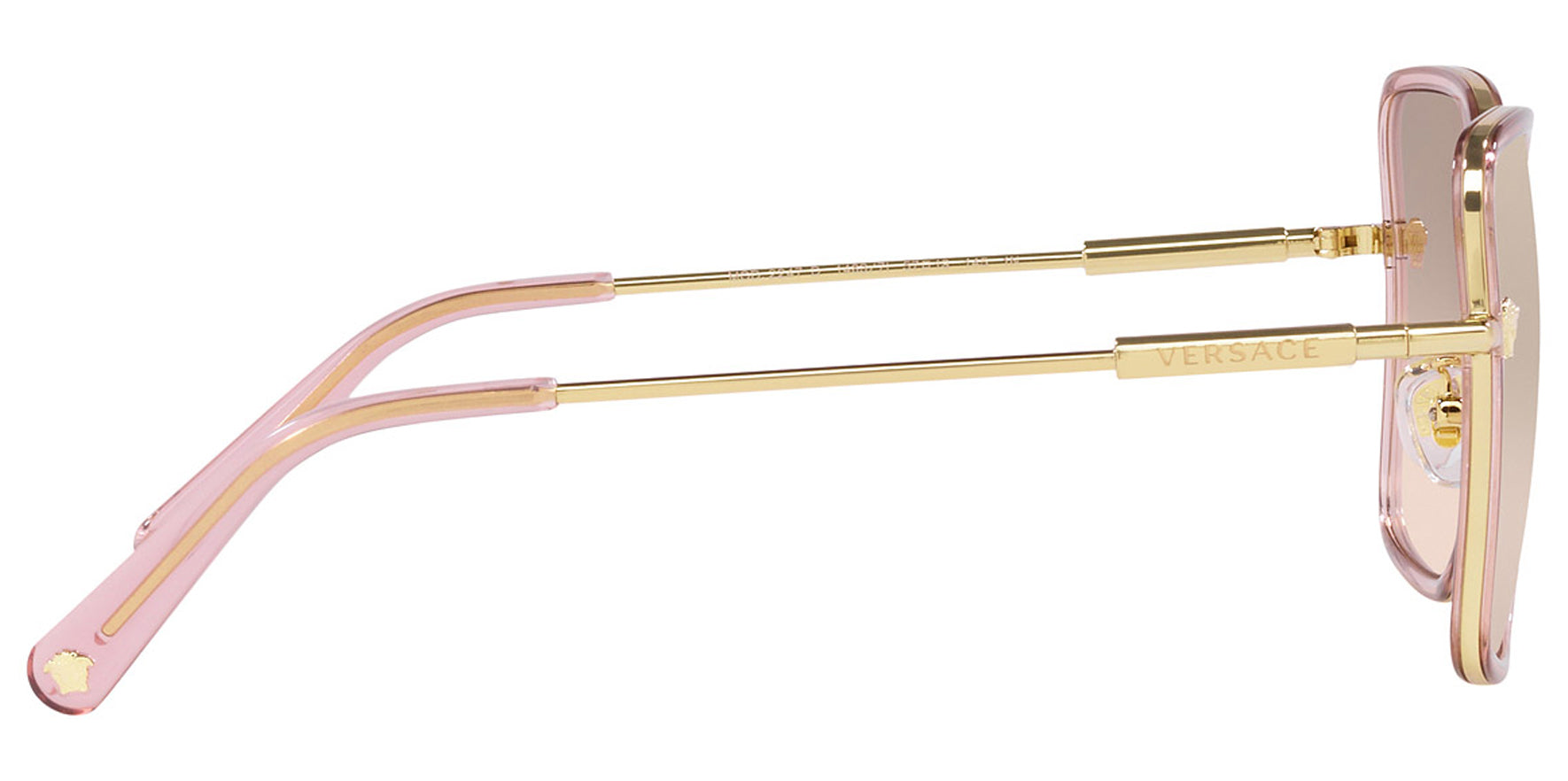 Versace Transparent Pink/Gold-Tone Square w/ Gradient Lens - Eyedictive