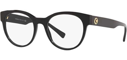 Versace Black Classic Round Eyeglasses