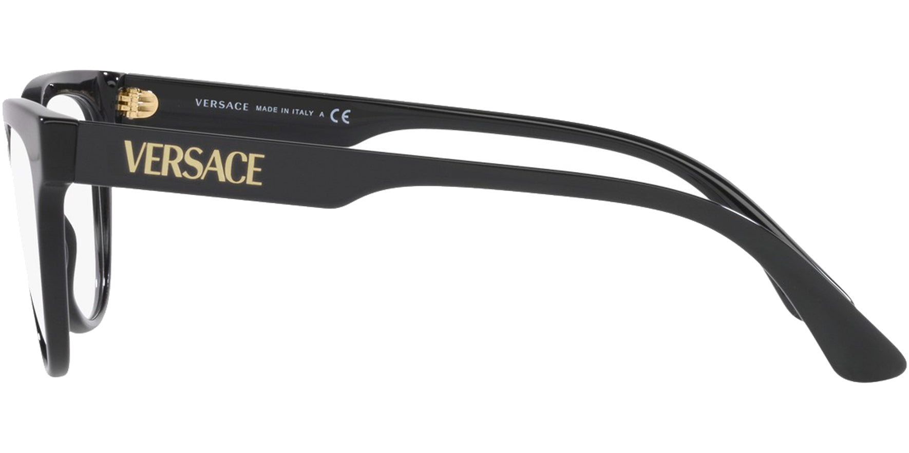 Versace Black Round Cat Eye Eyeglass Frame - Eyedictive