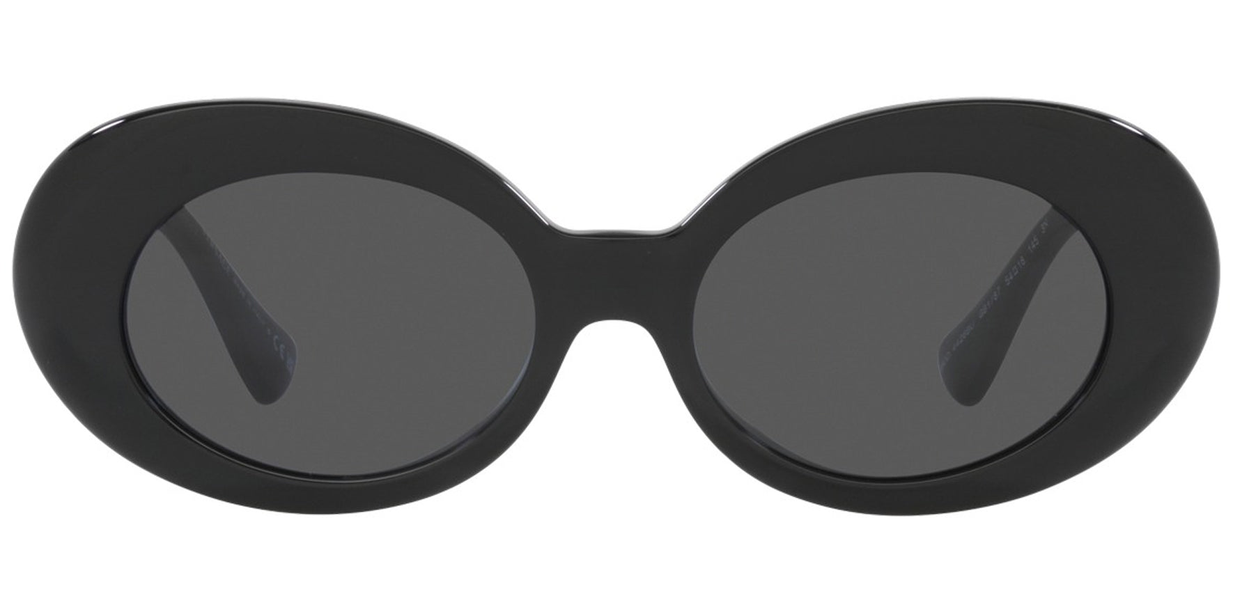 Versace Black Oversize Oval w/ Crystal Temple Detail - Eyedictive
