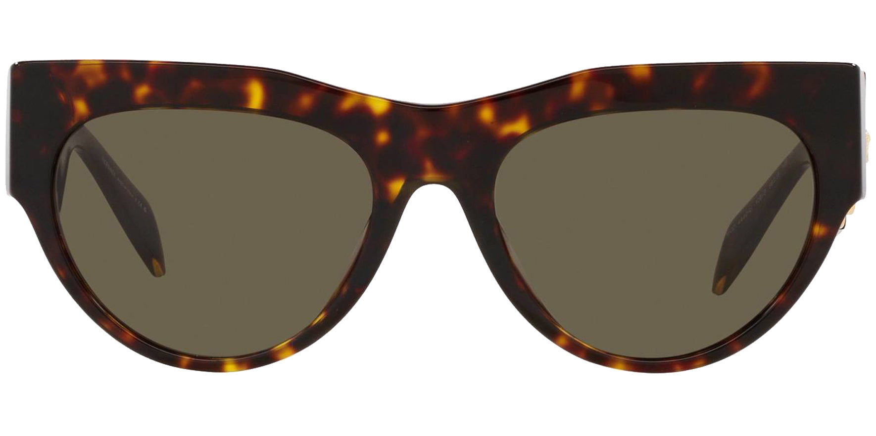 Versace Havana Rounded Cat Eye w/ Medusa Medallion Temples - Eyedictive