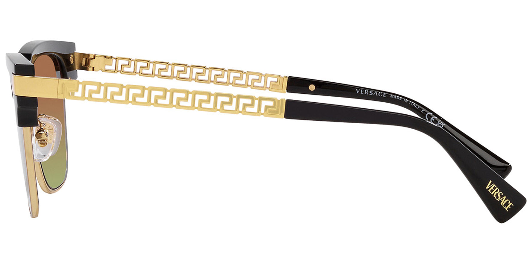 Versace Black/Gold-Tone Semi-Rimless Square - Eyedictive