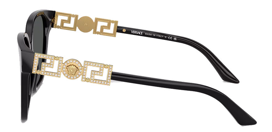 Versace Black Stylized Square w/ Strass Branding - Eyedictive