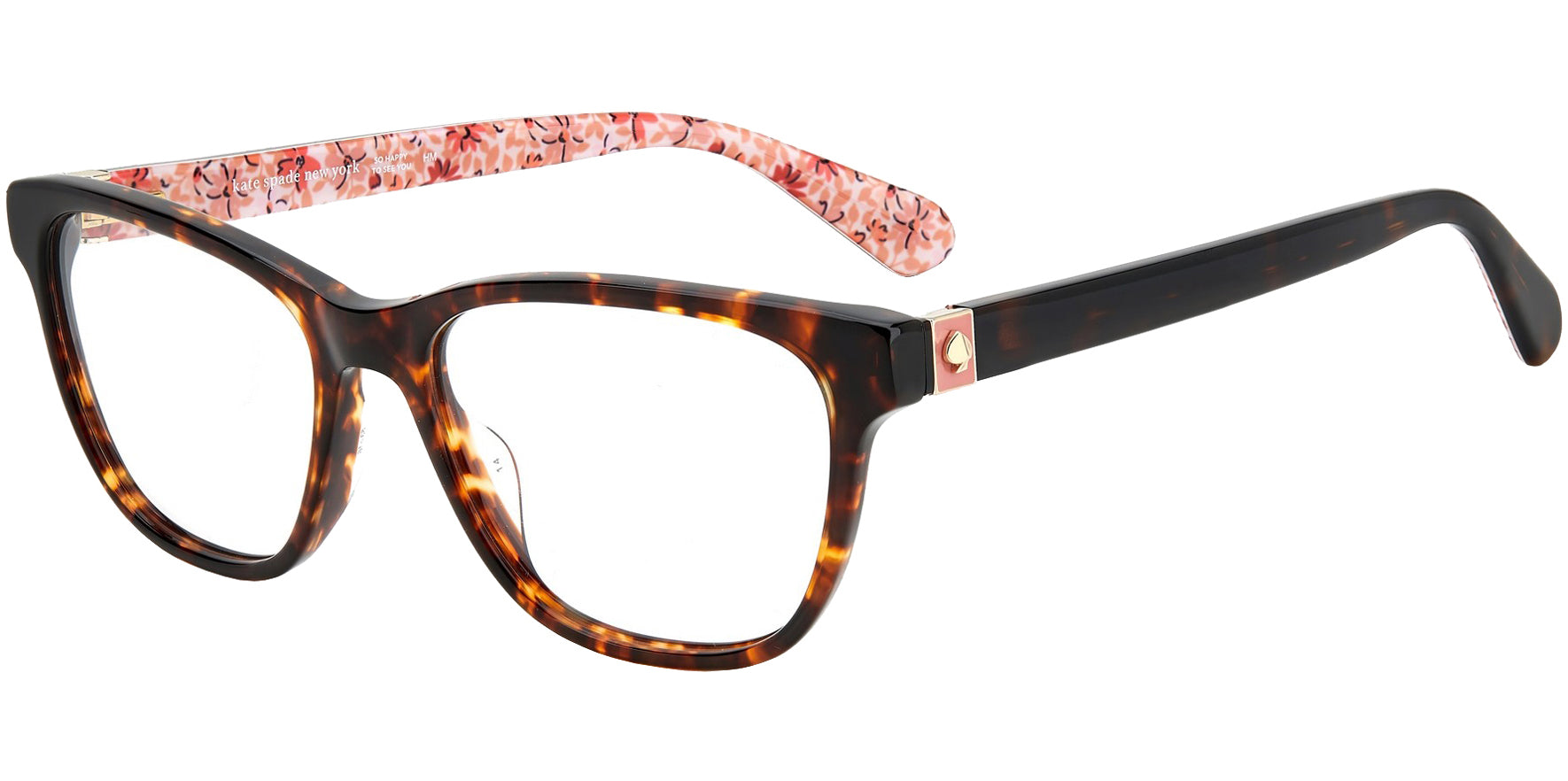 Kate Spade Verna Havana Soft Square Eyeglass Frame w/ Spring Hinges