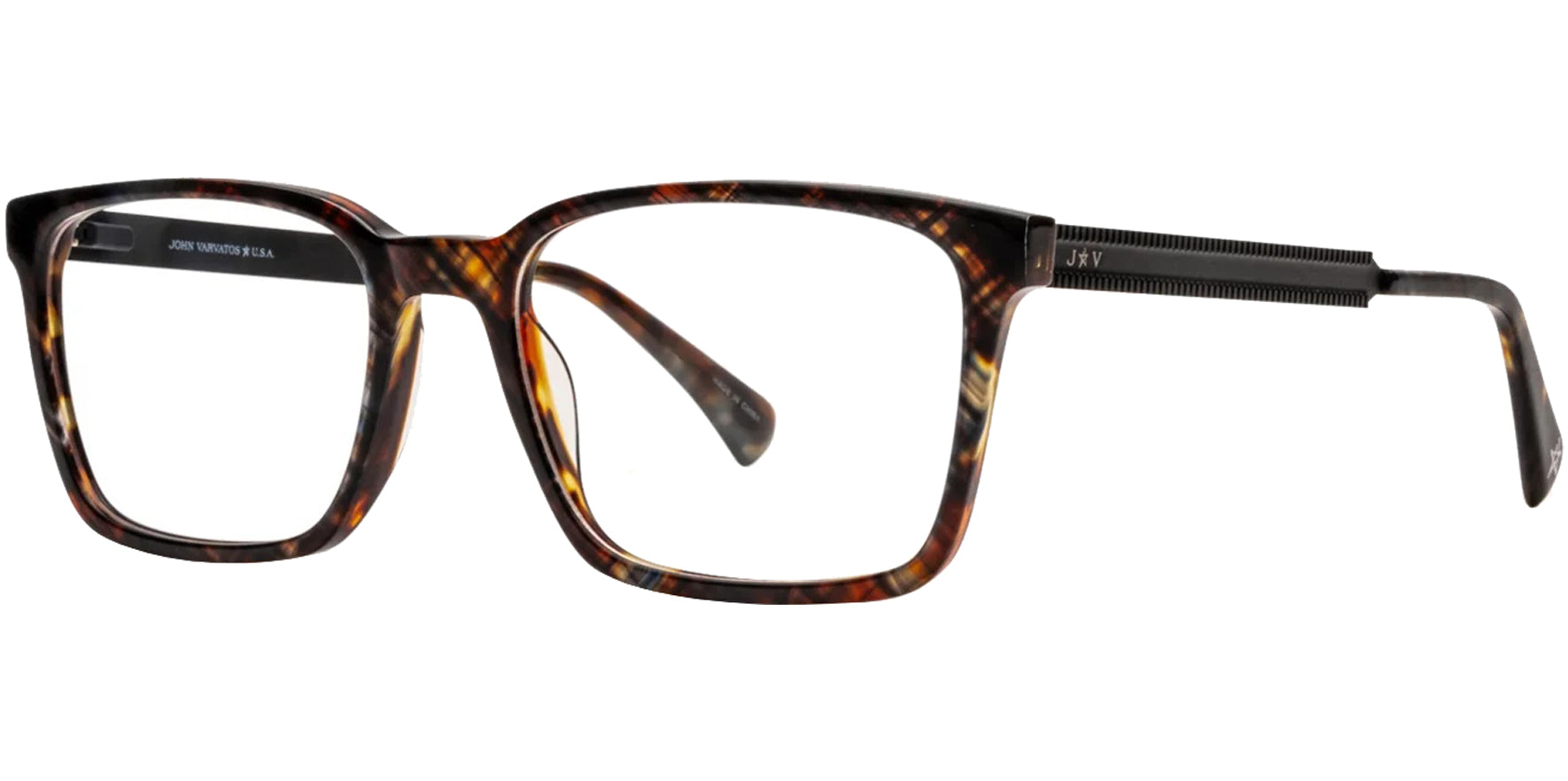 John Varvatos Square Eyeglasses w/ Spring-Flex Hinges