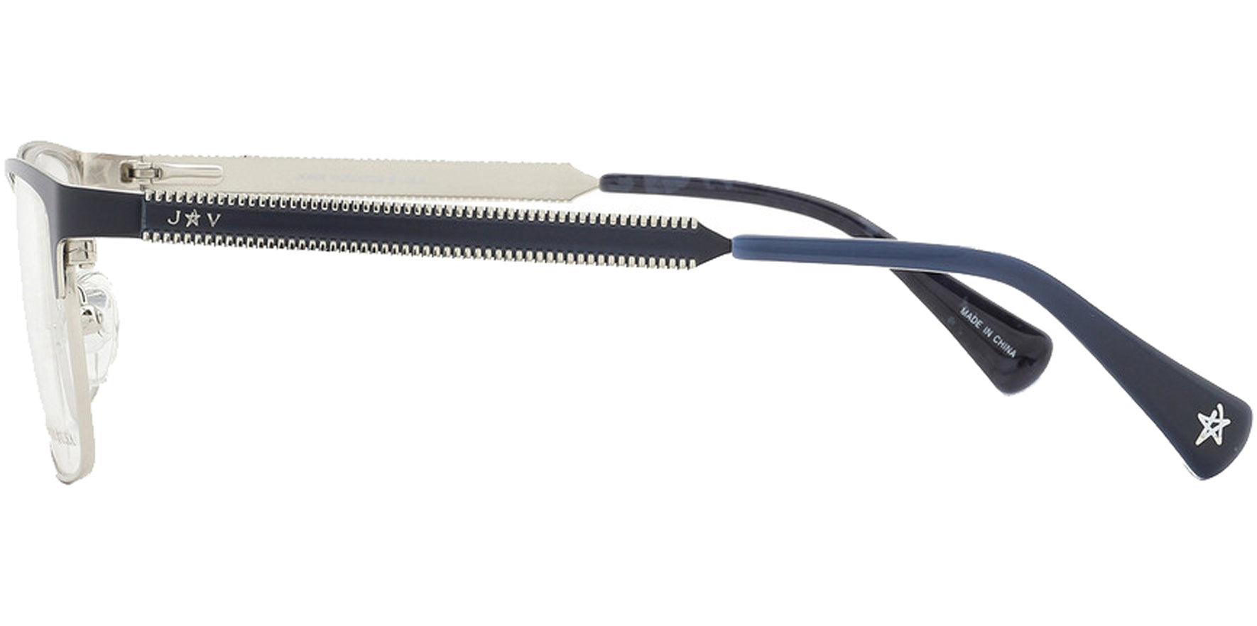 John Varvatos Navy Browline Square Eyeglass Frames